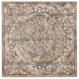 Square Wood Carved Panel - Light Brown Discount