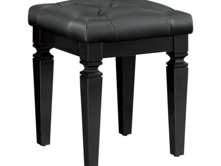 Allura Vanity Stool in Black 1916BK-14 Online Sale