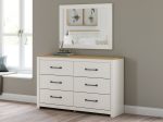 Linnocreek - White   Warm Brown - Dresser And Mirror Online Sale