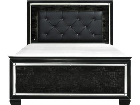 Allura King Panel Bed in Black 1916KBK-1EK* Fashion