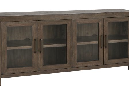 Troy - Reclaimed Oak 4 Door Buffet - Suede Brown Fashion