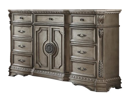 Northville Antique Silver Dresser (MARBLE TOP) Supply