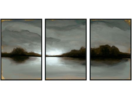 Illuminate - Painting 72  x 36  By Buddy Whitlock (Set of 3) - Black Fashion