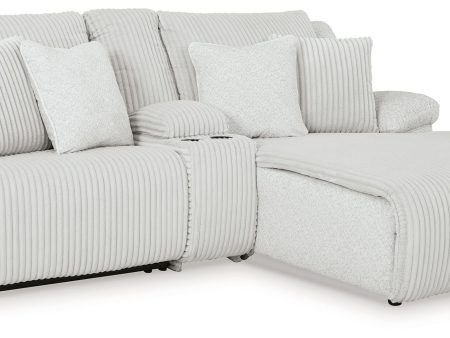 Top Tier - Alloy - 3-Piece Reclining Sectional Sofa With Raf Chaise - Fabric For Discount