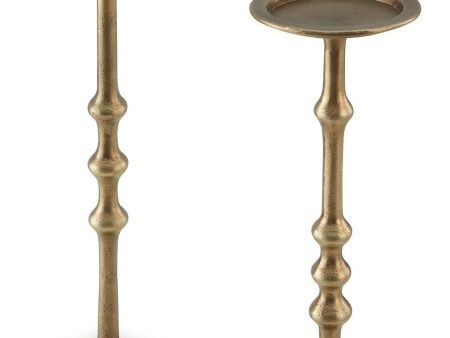 Larwick - Antique Brass Finish - Candle Holder Set (Set of 2) Online Hot Sale