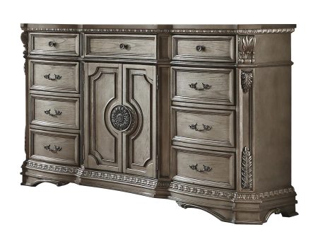 Northville Antique Silver Dresser (WOOD TOP) Supply