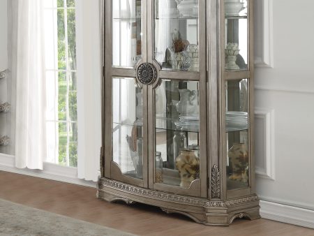 Northville Antique Silver Curio Cabinet Online Hot Sale