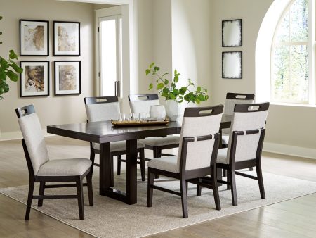 Neymorton - Dark Grayish Brown - 7 Pc. - Rectangular Extension Table, 6 Side Chairs Discount