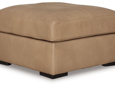 Bandon - Toffee - Oversized Accent Ottoman - Leather Match Discount