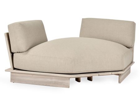 Livia - Teak Outdoor Corner Seat - Beige Online Hot Sale