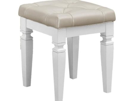 Allura Vanity Stool in White 1916W-14 Hot on Sale