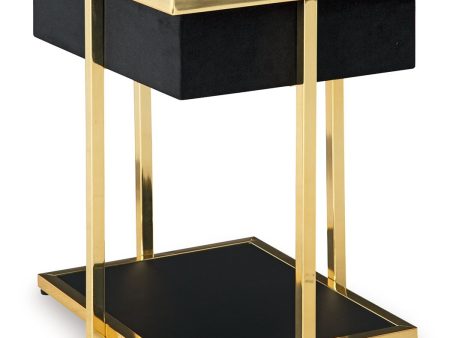 Rexwell - Black   Gold Finish - Accent Table With Speaker on Sale