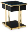 Rexwell - Black   Gold Finish - Accent Table With Speaker on Sale