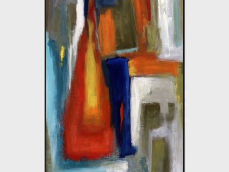 Tetris - 40  x 60  Canvas Art - Red & Blue Online