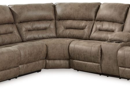 Ravenel - Fossil - 3-Piece Power Reclining Sectional With Raf Power Reclining Loveseat With Console - Faux Leather Online now