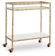 Plattfield - Antique Gold Finish - Bar Cart Hot on Sale