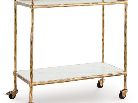 Plattfield - Antique Gold Finish - Bar Cart Hot on Sale