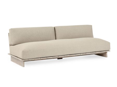 Livia - Teak Outdoor Sofa - Taupe Online Sale