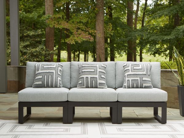 Beachloft - Black   Gray - 3-Piece Outdoor Sectional Discount