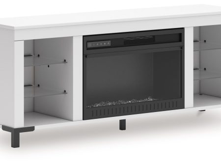 Brollevi - White - TV Stand With Fireplace For Discount