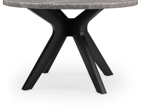 Glinari - Taupe   Black - Round Dining Room Table For Discount