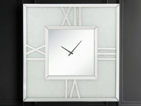 Noralie Mirrored & Faux Diamonds Wall Clock (LED) on Sale