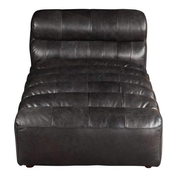 Ramsay - Leather Chaise - Black Hot on Sale