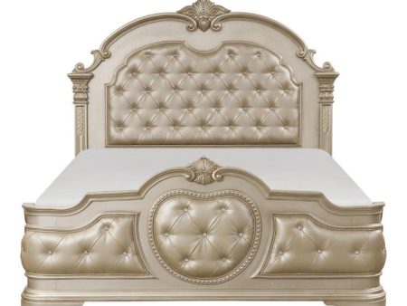 Antoinetta Queen Panel Bed in Champagne Wood 1919NC-1* For Cheap