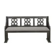 Arasina Bench with Curved Arms in Dark Pewter 5559N-14A Fashion