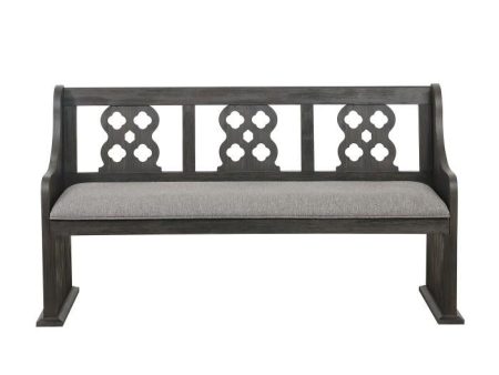 Arasina Bench with Curved Arms in Dark Pewter 5559N-14A Fashion