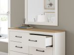 Linnocreek - White   Warm Brown - Dresser And Mirror Online Sale