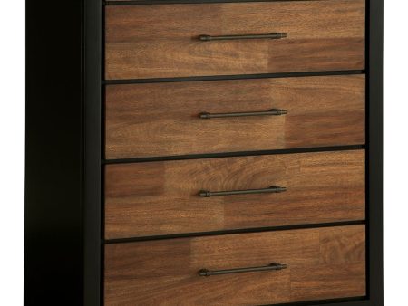 Kraeburn - Brown   Black - Five Drawer Chest Sale