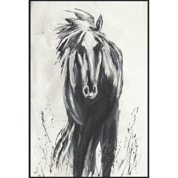 Dark Horse - Painting 48  x 72  By Buddy Whitlock - Black For Sale