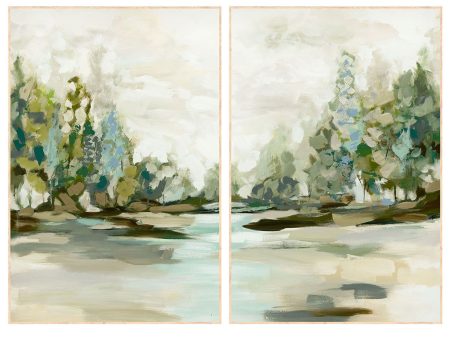 Taiga - Painting 60  x 40  Set of 2 By Buddy Whitlock - Oak Natural on Sale