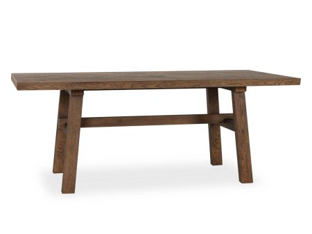 Lazar - Reclaimed Oak Dining Table - Suede Brown For Sale