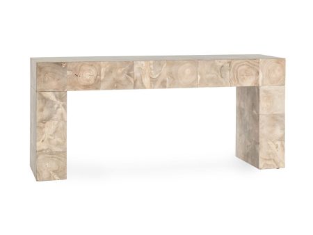 Anders - Teak Wood 70  Console Table - Cream Wash Online Sale