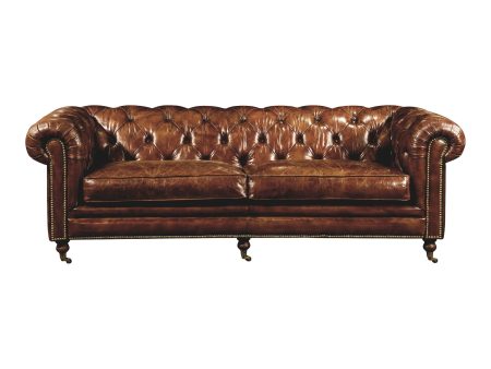 Birmingham - Sofa - Dark Brown Leather For Sale